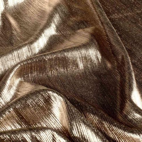 Tissu Lamé strié Cassiope extensible uni Doré