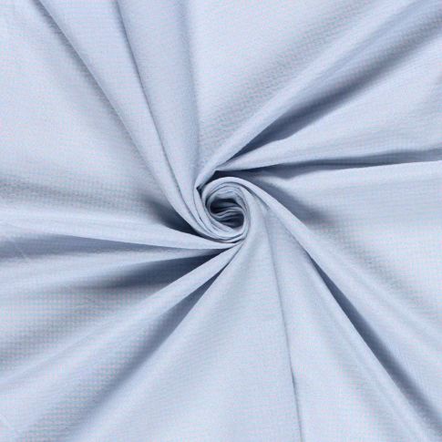 Tissu Seersucker Carreaux Nano Vichy sur fond Bleu ciel