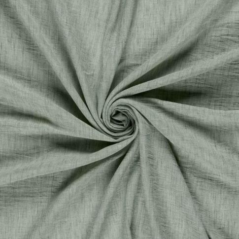 Tissu Polyester aspect Lin uni chiné Vert amande