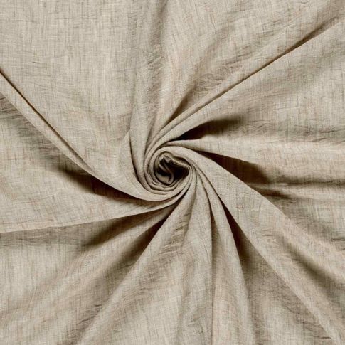 Tissu Polyester aspect Lin uni chiné Naturel