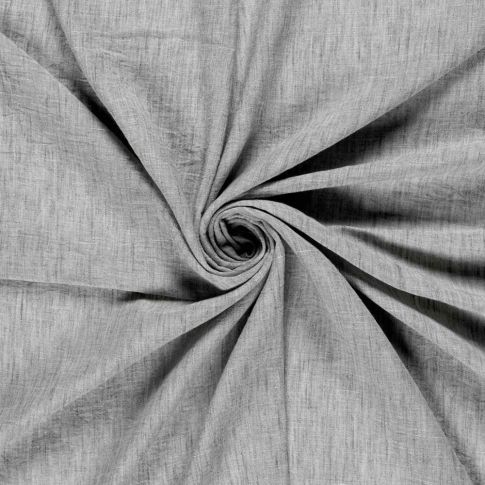 Tissu Polyester aspect Lin uni chiné Gris