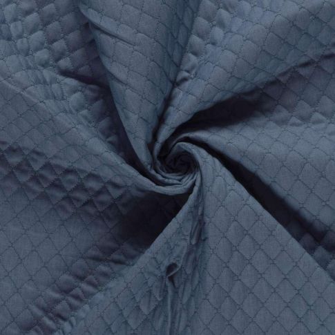 Tissu Chambray Coton Matelassé Bleu indigo
