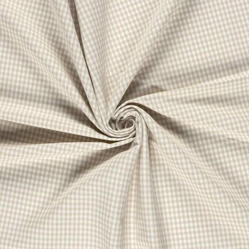 Tissu Bengaline de Viscose Mini Vichy blanc sur fond Ecru