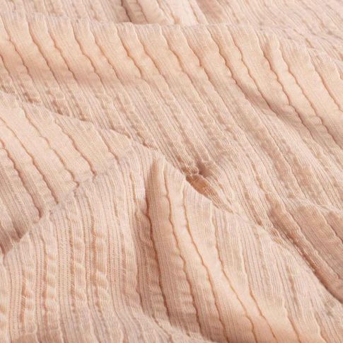 Tissu Jersey Bord Côte stretch Romy uni Rose saumon