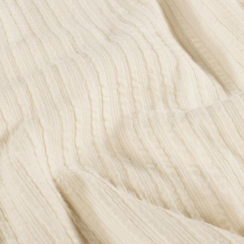 Tissu Jersey Bord Côte stretch Romy uni Ivoire