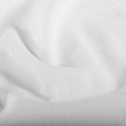 Tissu Lin Coton lavé uni Blanc pur