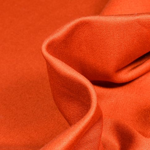 Tissu Coton satiné extensible épais Orange
