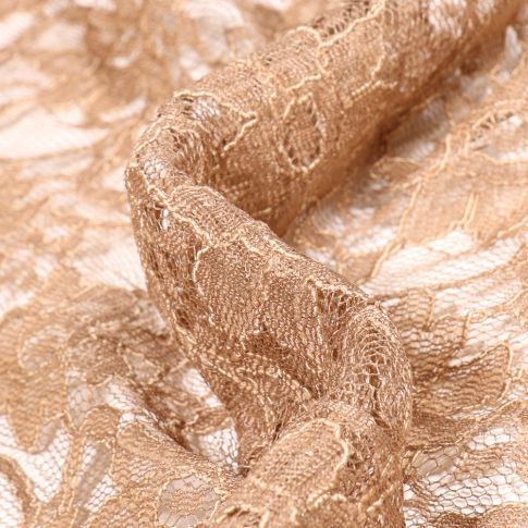 Tissu Dentelle  Eva sur fond Beige