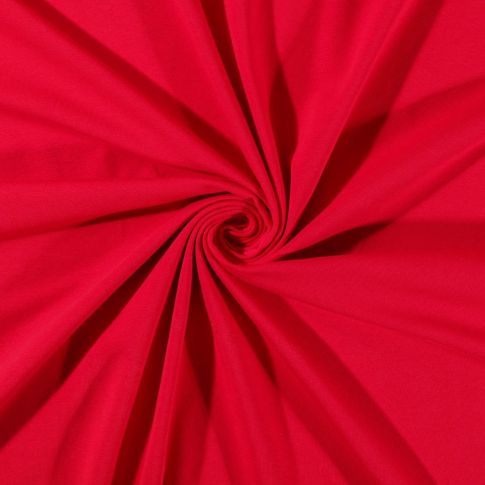 Coupon Tissu Jersey Coton uni Rouge - Coupon de 20 cm