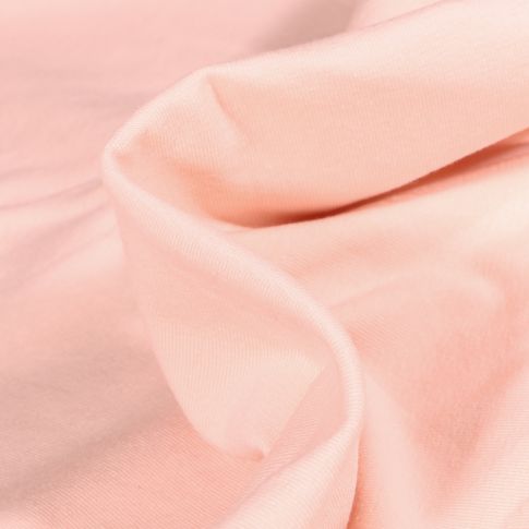 Tissu Jersey Coton uni Rose poudré