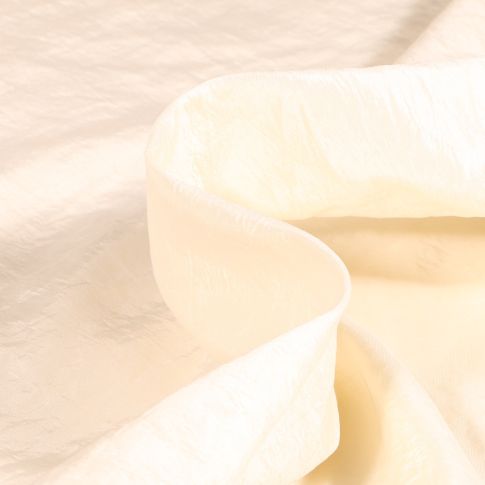 Tissu Taffetas d'habillement Froissé sur fond Ecru