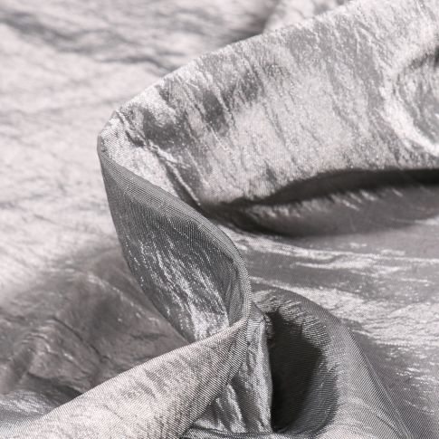 Tissu Taffetas d'habillement Froissé sur fond Argent
