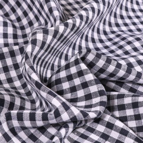 Tissu Vichy Petits carreaux 5 mm Bleu marine - Coupon de 3 mètres