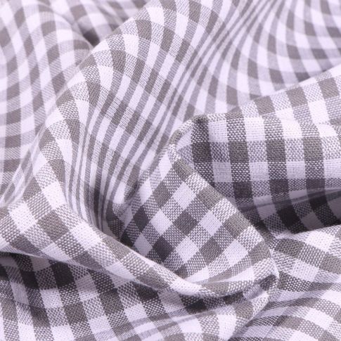 Tissu Vichy Petits carreaux 5 mm Gris - Coupon de 3 mètres