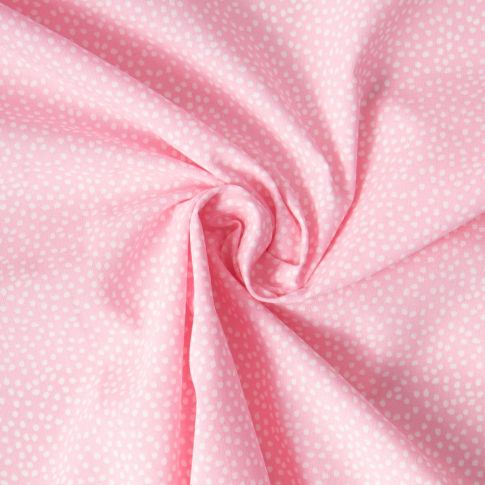 Tissu Coton imprimé Arty Tassin tacheté Blanc sur fond Rose