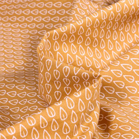 Tissu Coton imprimé Arty Biona sur fond Ocre