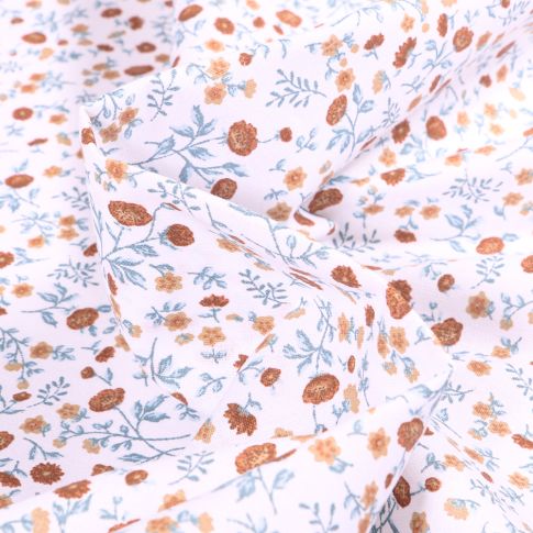 Tissu Coton imprimé Arty Eleoni ciel sur fond Blanc