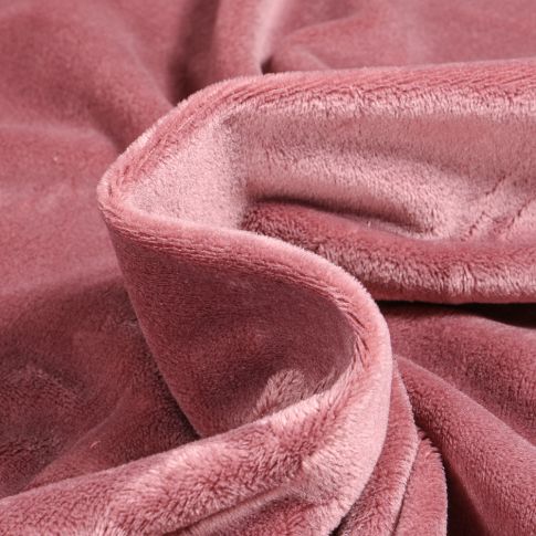 Tissu Minky Ultra doux Ras Mauve