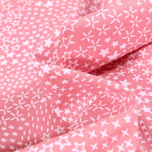 Tissu Coton imprimé Arty Anggun sur fond Rose