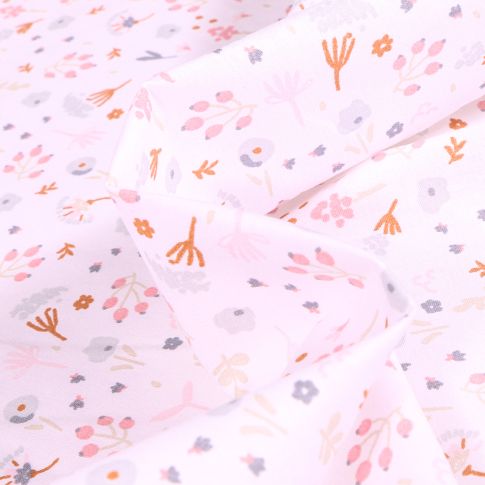 Tissu Coton imprimé Arty Aponi sur fond Blanc