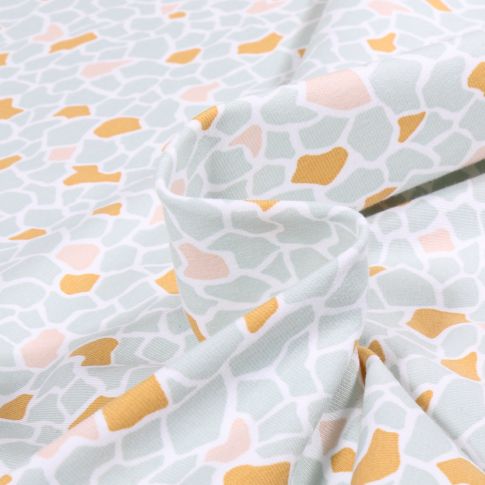 Tissu Jersey Coton Arty Argeo sur fond Blanc