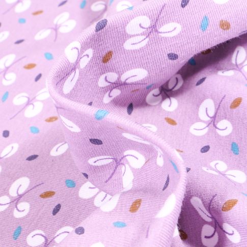 Tissu Jersey Coton Bulhup sur fond Lilas