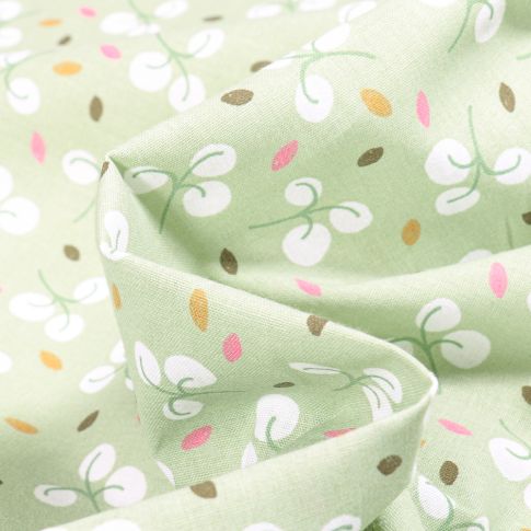 Tissu Coton imprimé Arty Bulhup sur fond Vert pâle