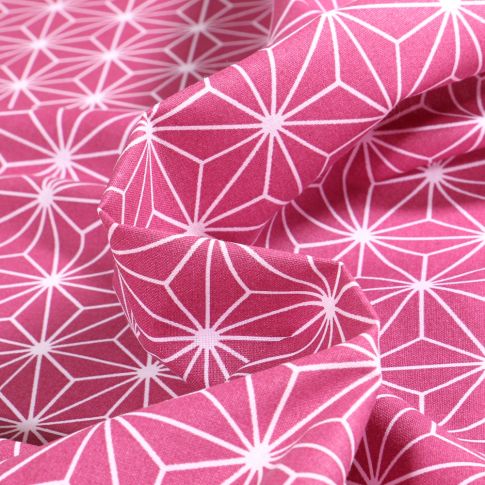 Tissu Coton imprimé Casual Arty Framboise