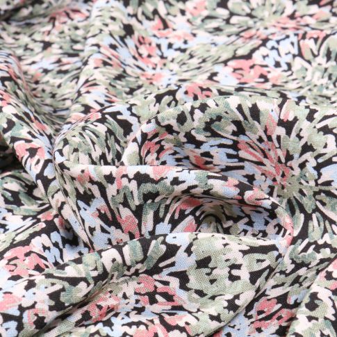 Tissu Viscose Arty Chloé sur fond Gris anthracite