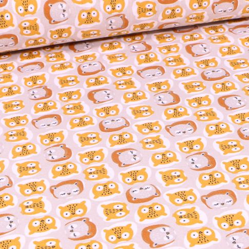 Tissu Coton imprimé Arty Choby sur fond Gris