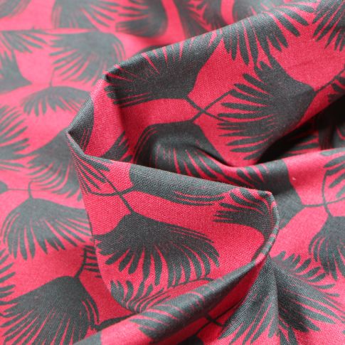 Tissu Coton imprimé Arty Comea sur fond Rouge