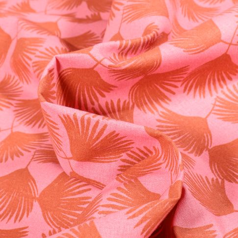 Tissu Coton imprimé Arty Comea sur fond Rose