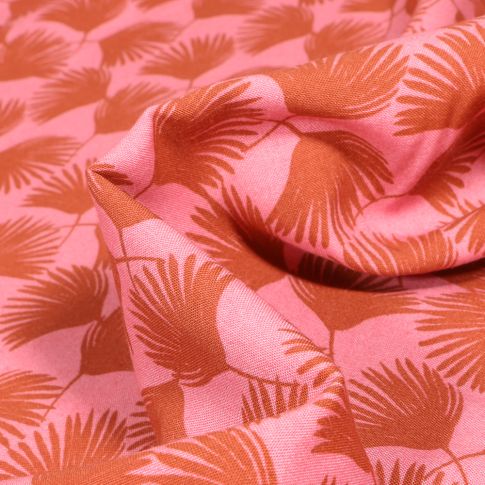 Tissu Viscose Comea sur fond Bois de rose