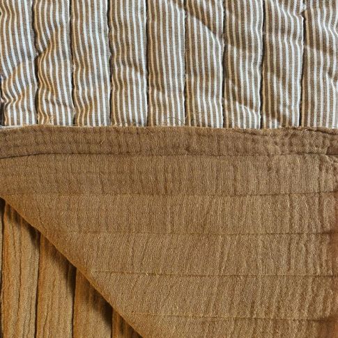 Tissu Matelassé Double gaze réversible Ocre