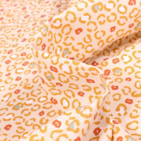 Tissu Coton imprimé Arty Savane sur fond Jaune pastel