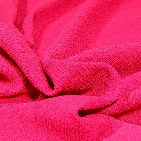 Tissu Crépon Teinture extensible Rose fuchsia