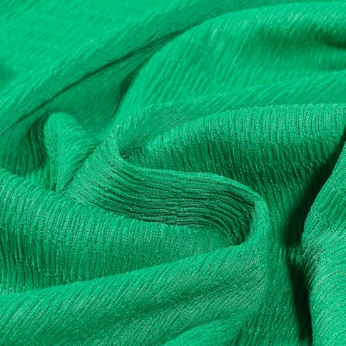 Tissu Crépon Teinture extensible uni Vert