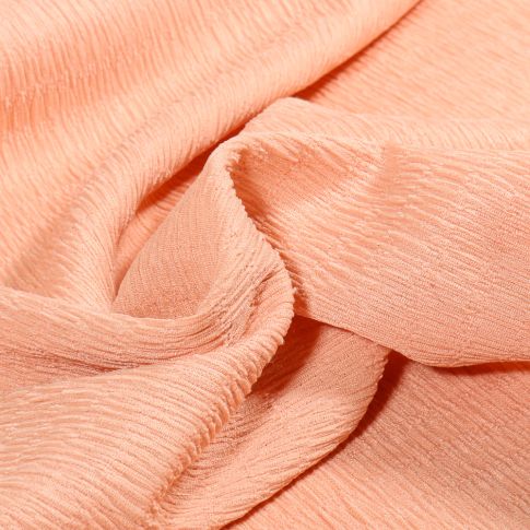 Tissu Crépon Teinture extensible uni Rose nude