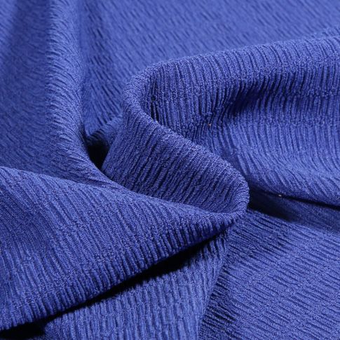 Tissu Crépon Teinture extensible uni Bleu roi