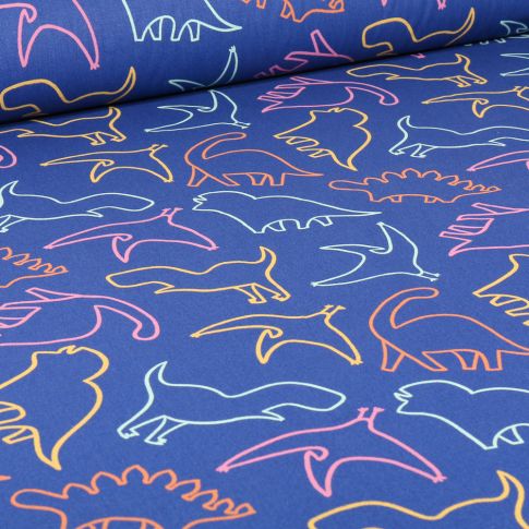 Tissu Coton imprimé Arty Denver sur fond Bleu nuit