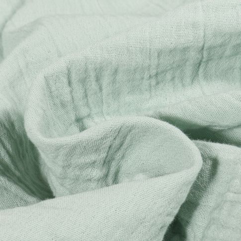 Tissu Double gaze grande largeur uni Vert menthe