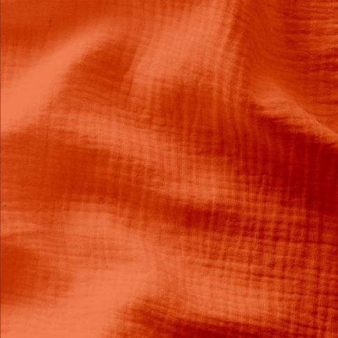 Tissu Double gaze uni Orange