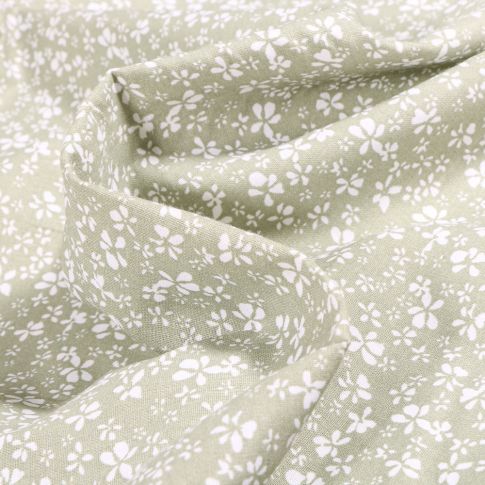 Tissu Coton imprimé Arty Difatty sur fond Vert d'eau