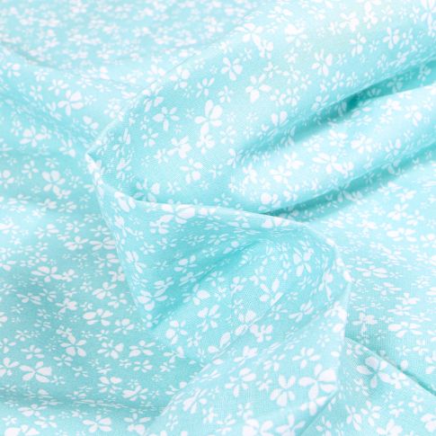 Tissu Coton imprimé Arty Difatty sur fond Bleu lagon