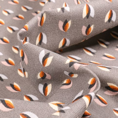 Tissu Toile de Coton Eiwe sur fond Gris