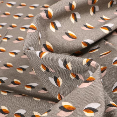 Tissu Viscose Arty Eiwe sur fond Gris clair
