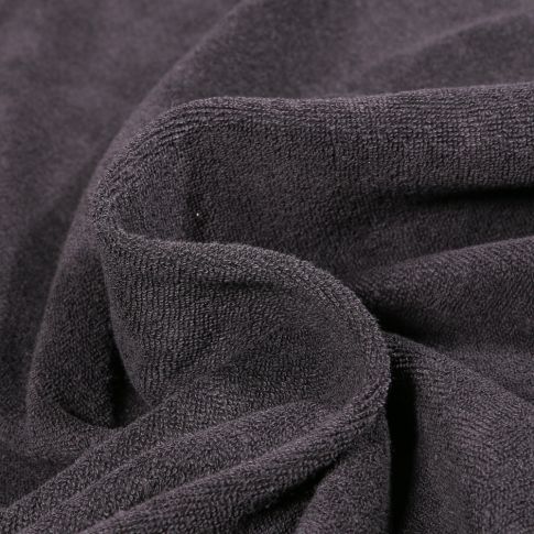 Tissu Jersey Velours Eponge Lua uni Noir
