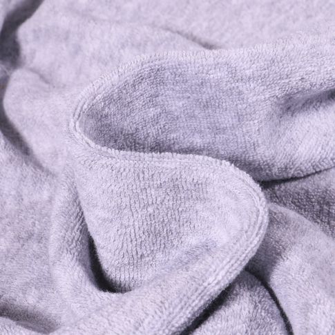 Tissu Jersey Velours Eponge Lua uni Gris clair chiné