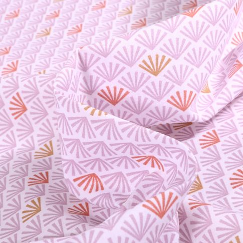 Tissu Coton imprimé Bio Evundi sur fond Blanc