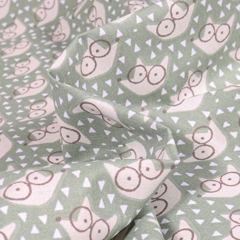 Tissu Coton imprimé Arty Fauzy sur fond Vert d'eau
